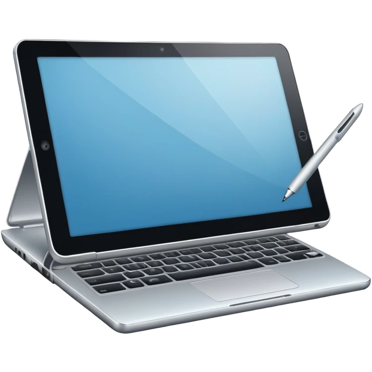 digital drawing laptop with a stylus resting on top emoji