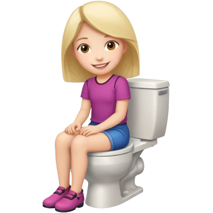 Girl pooping on toilet emoji