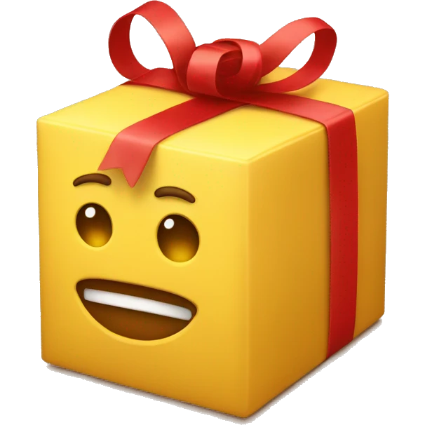 a yellow box with red ribbon emoji emoji