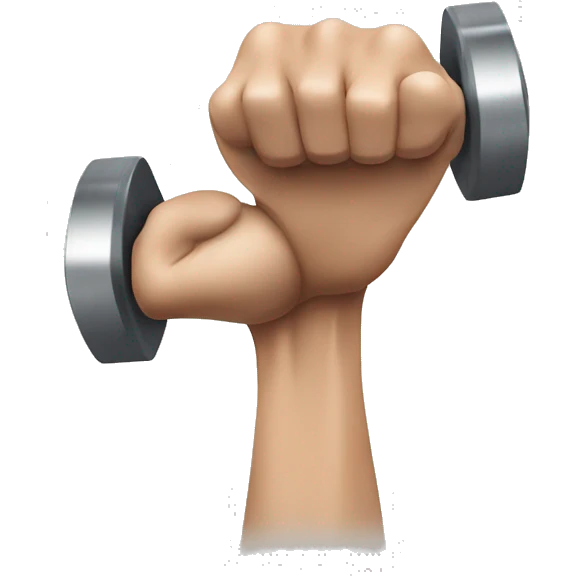 muscle arm holding dumbell  emoji
