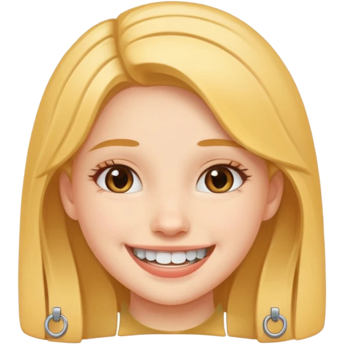 Cara sonriendo con brackets  emoji