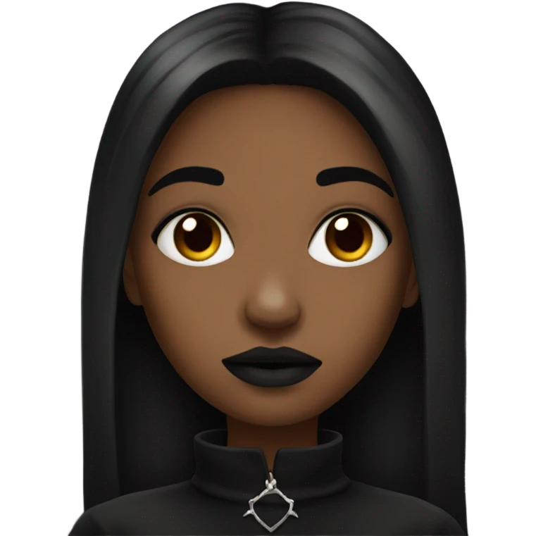 Brown skin goth girl  emoji