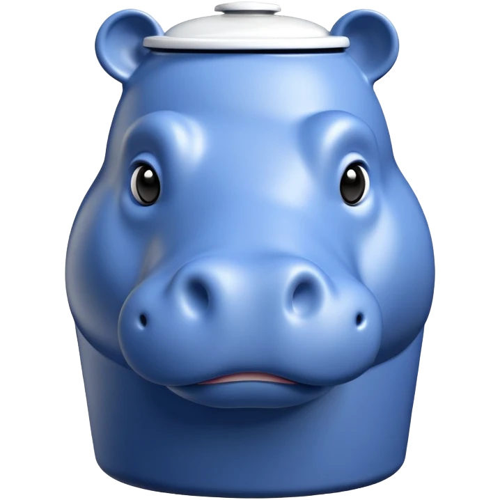 Hippo trash can emoji