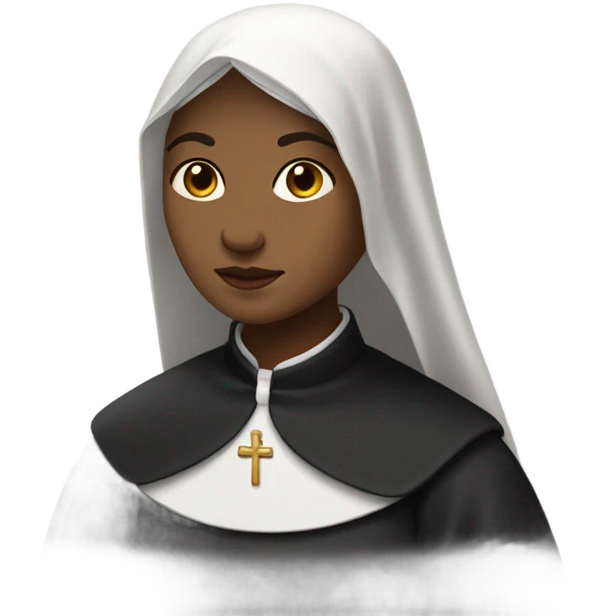 graphic church scene with nun emoji