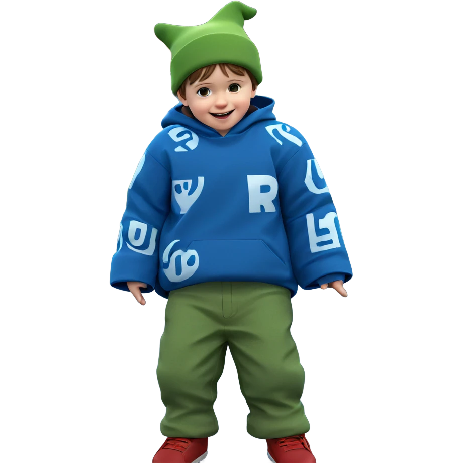 happy boy with car hat emoji