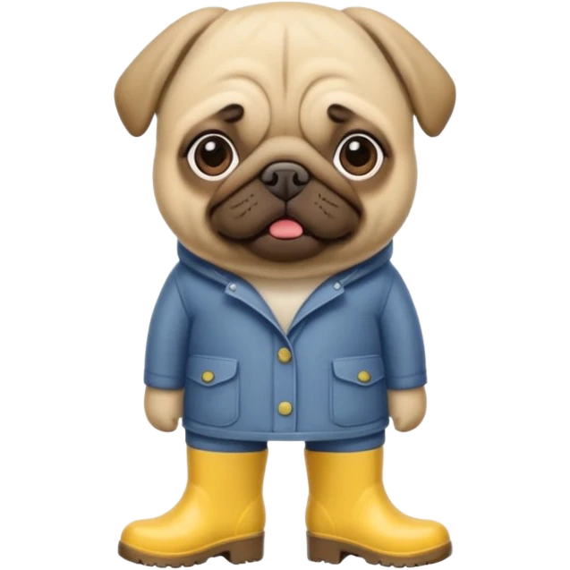 pug with rainboots emoji