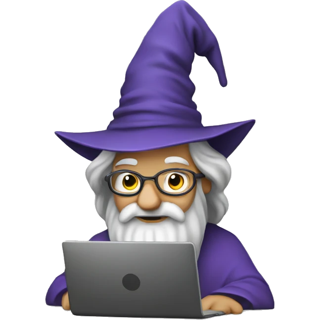 a wizard using laptop emoji