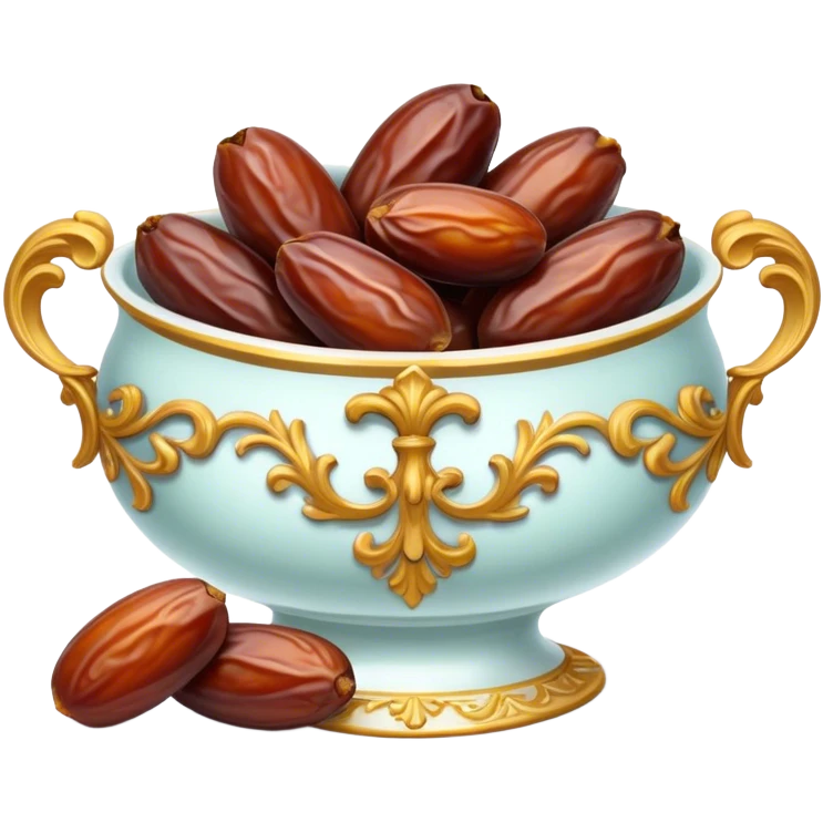 Bowl of dates in rococo style emoji