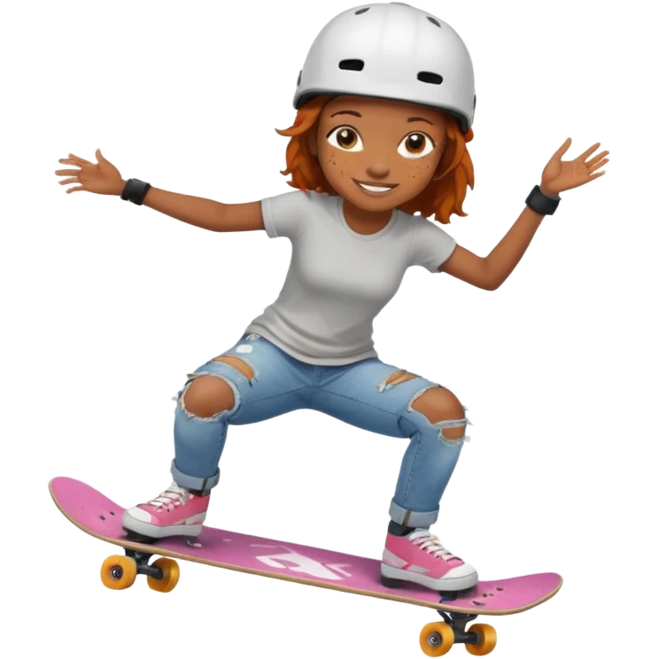 skateboarder black girl mugshot with  emoji