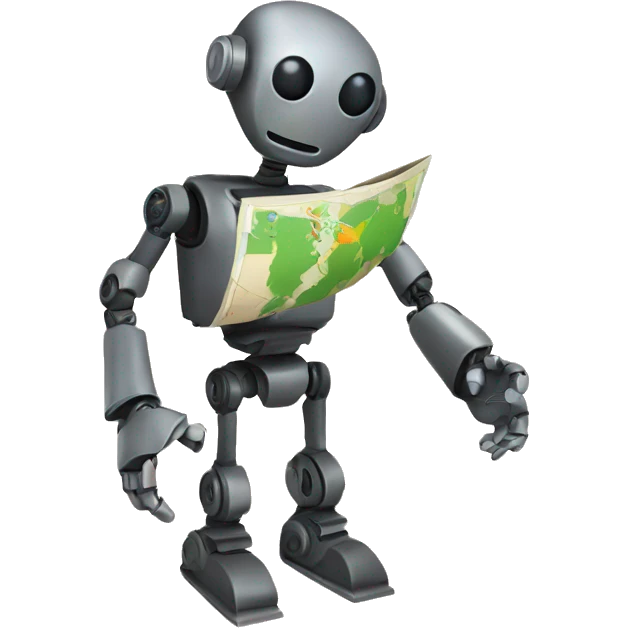 Robot with map in his hand emoji