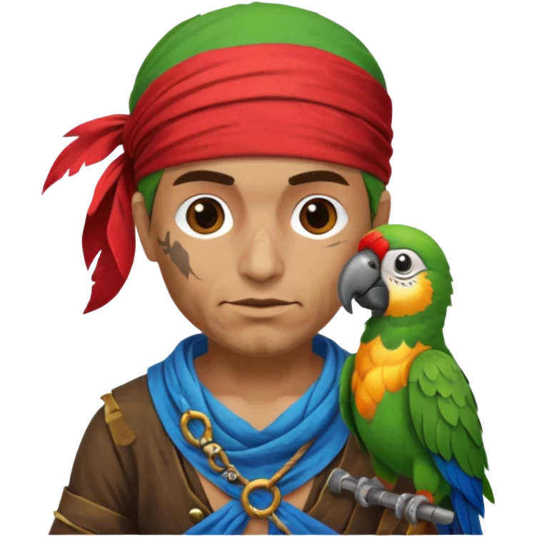 pirate and parrot emoji