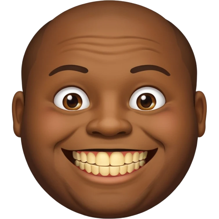 Fat black man missing half of front tooth emoji
