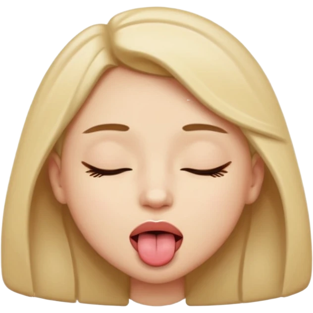 Eyes tightly closed like 😵 and tongue out like 😝 emoji