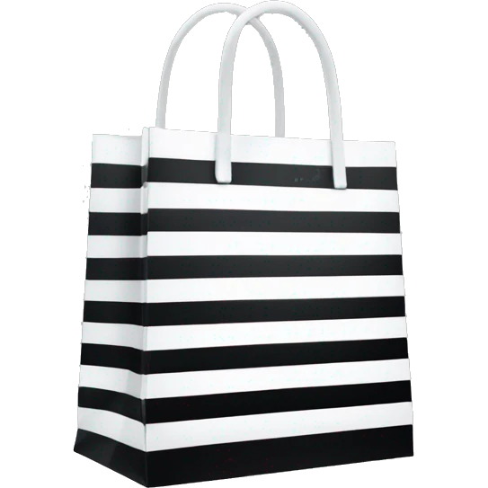 Black and white striped Sephora shopping bag emoji