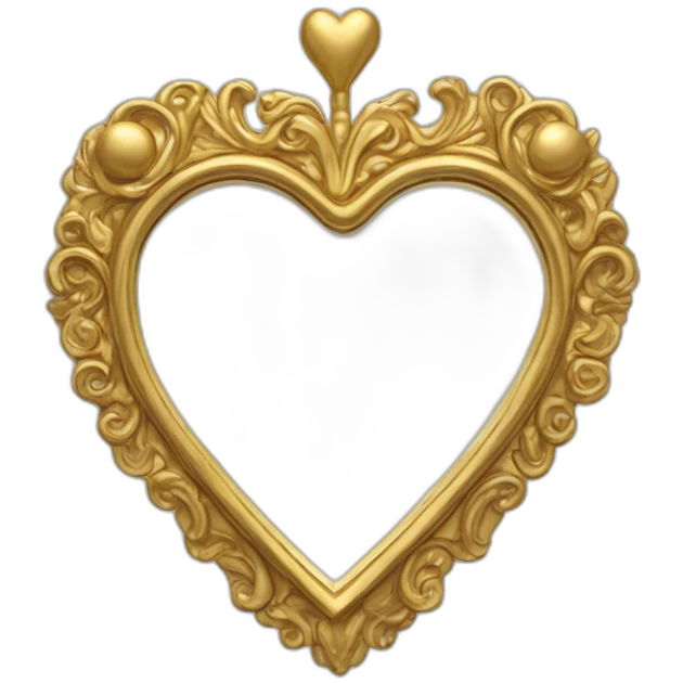 decorative gold heart mirror emoji