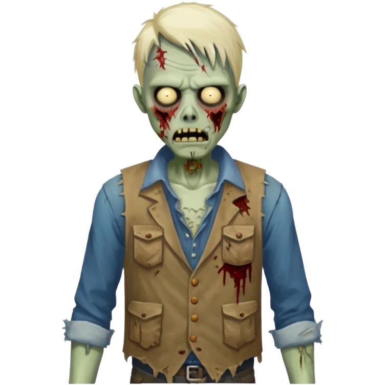 zombie in vest and shirt emoji