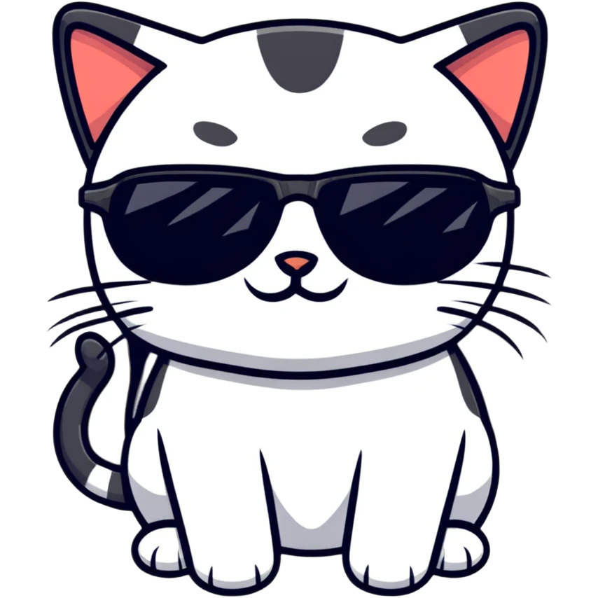 Cat with sunglasses emoji