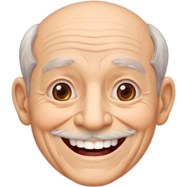 Draw me a grandfather who smiles and has no front tooth. emoji