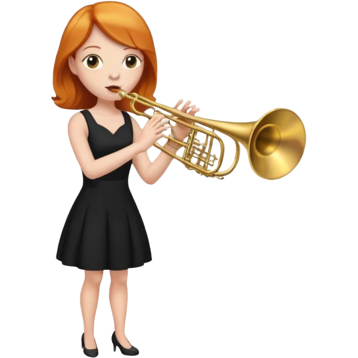 Ginger woman playing trombone emoji