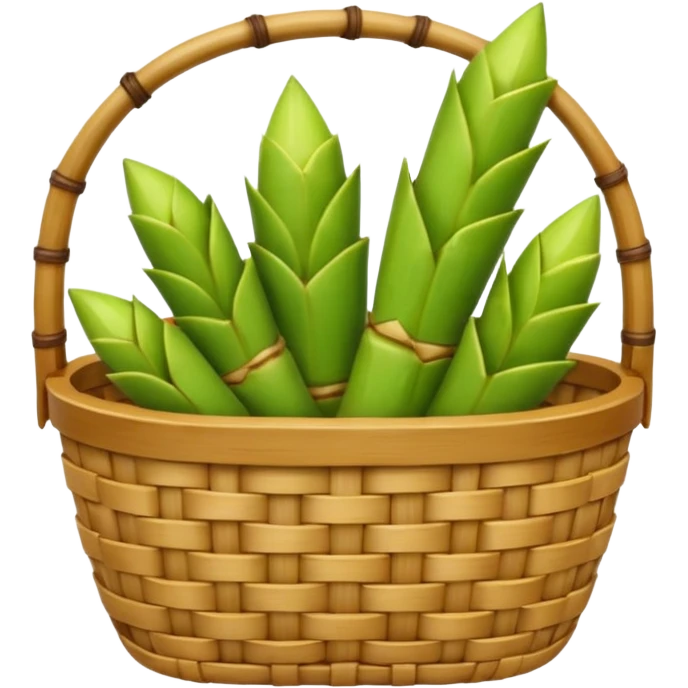 bamboo basket, bamboo shoots emoji