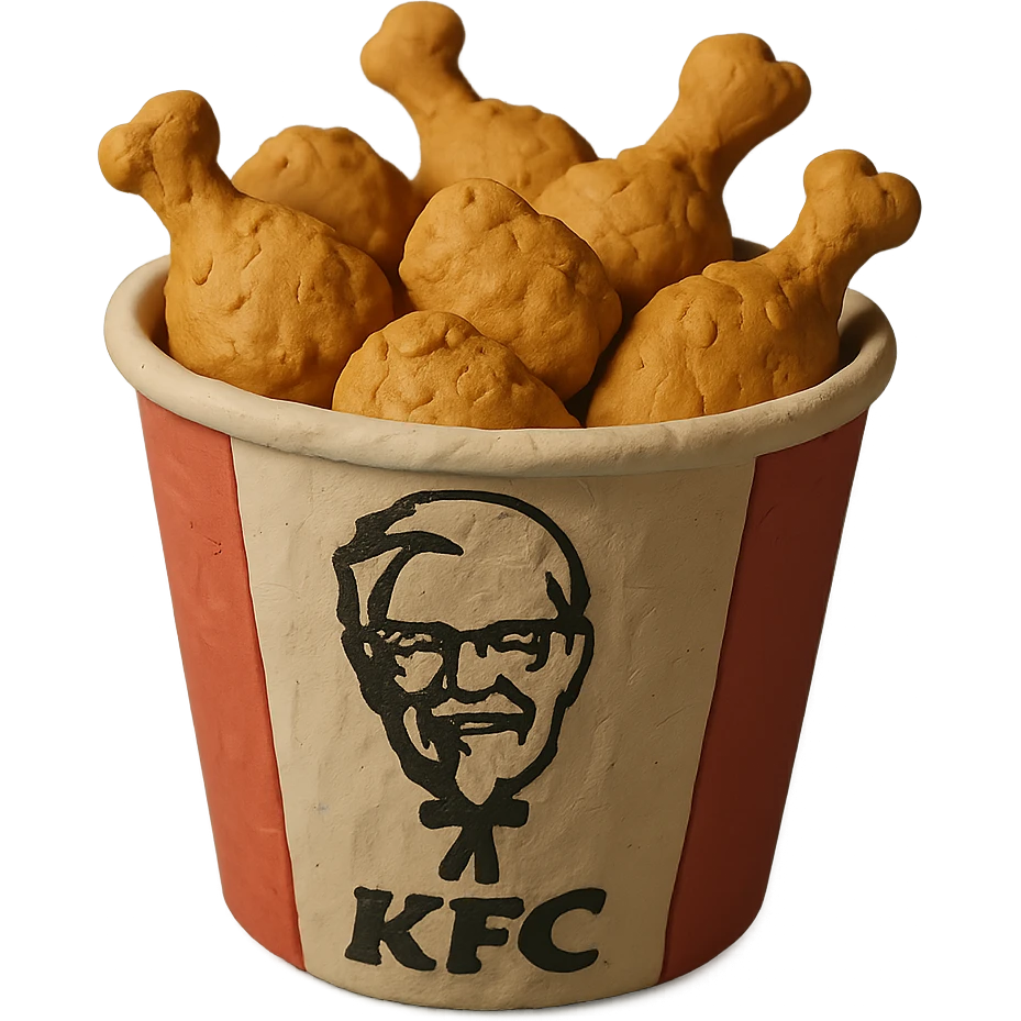 KFC bucket of fried chicken in claymation style emoji