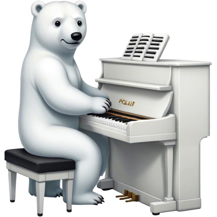 Polar bear playing piano emoji