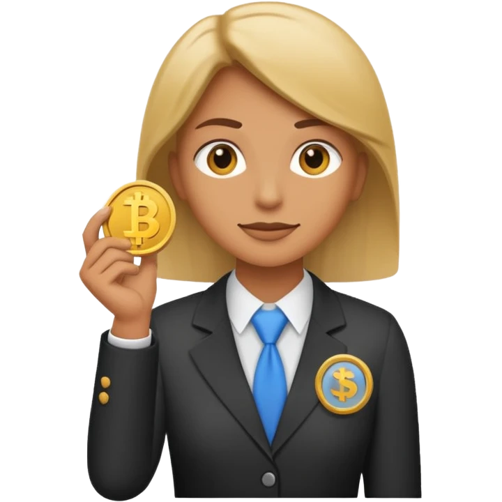 A minimalist emoji-style icon representing company pension plan: A gender-neutral office worker (🧑‍💼) with a coin and a bank symbol (🏦) in the background. emoji