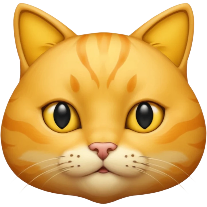a bright yellow cat head with black eyes and not too chubby cheeks and looks exactly like the youtuber thinknoodles  emoji