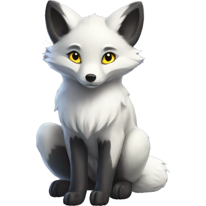 Arctic-Fox-Umbreon-Silver-Fox-hybrid full body emoji