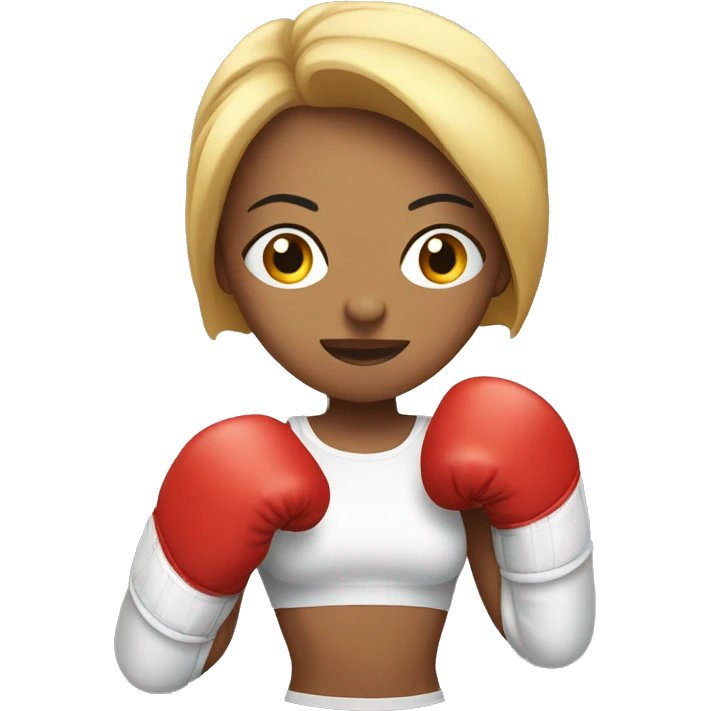A female boxer with boxing gloves and having a six pack. emoji