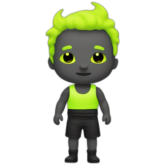 Homme chauve avec short fluo emoji