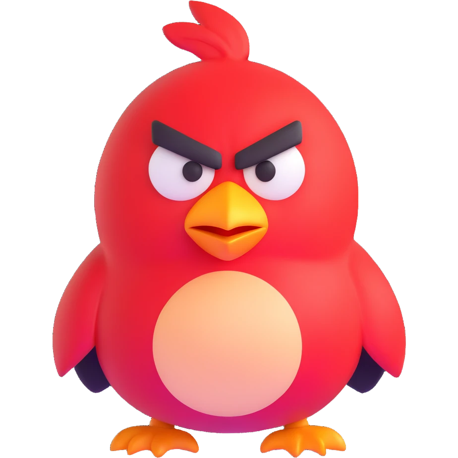 red angry bird emoji