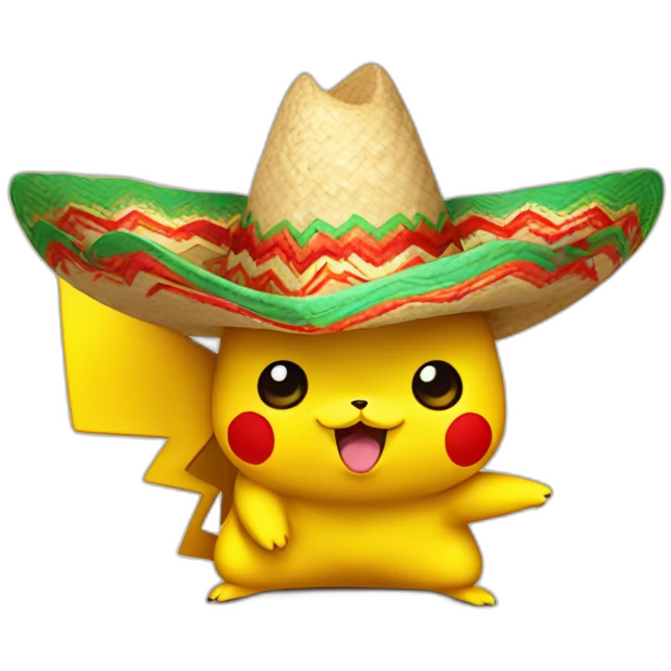 pikachu with mexican hat emoji