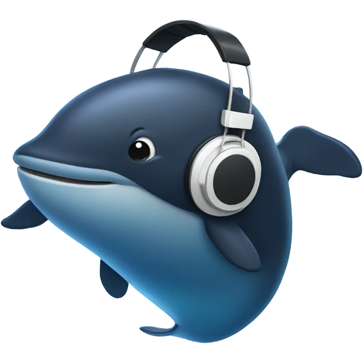 whale with headphone songs emoji