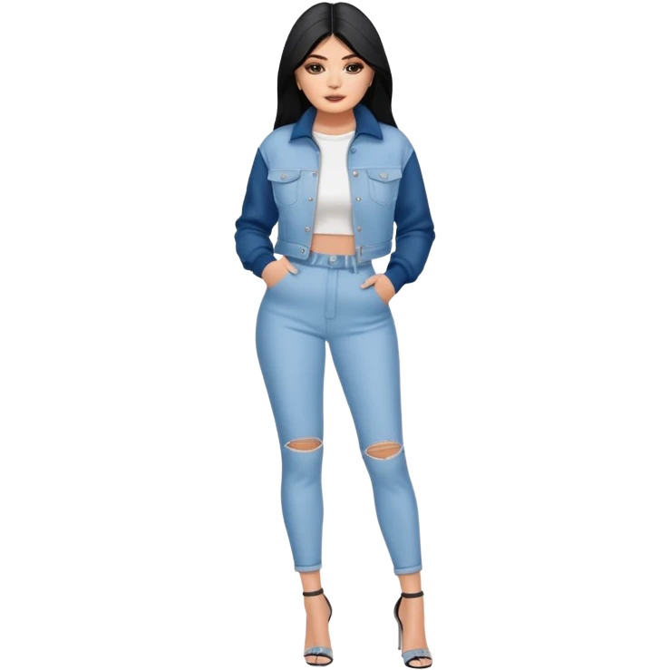 Kylie Jenner in full-length branded clothes emoji