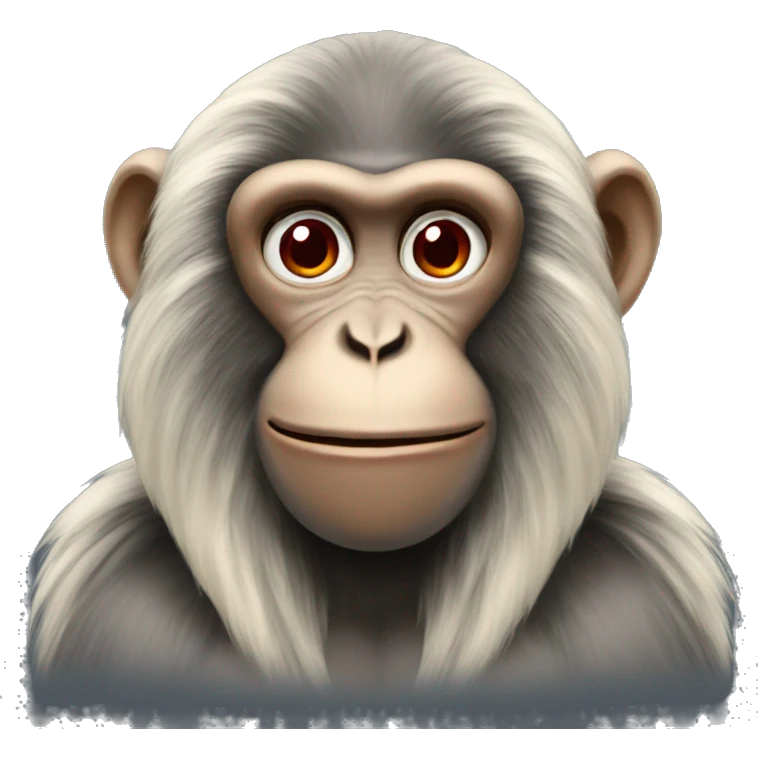 monkey with long hair and red lipstick  emoji