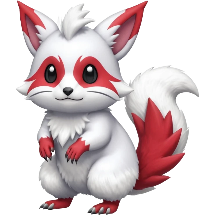  flurry fuzzy Absol-Furret-Zangoose-Chinchilla-fusion-animal-Fakémon-hybrid-creature  emoji