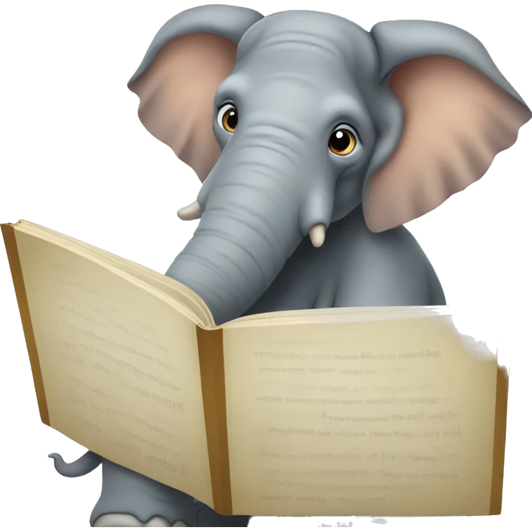 elephat reading emoji