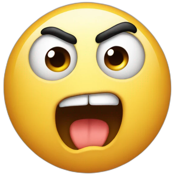 Suprised and angry face emoji