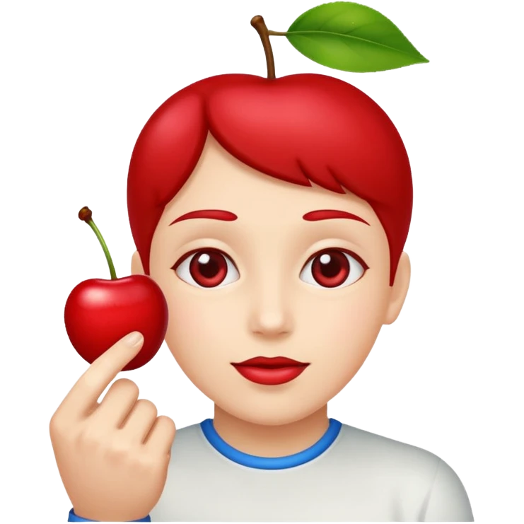 Holding a cherry between two fingers emoji