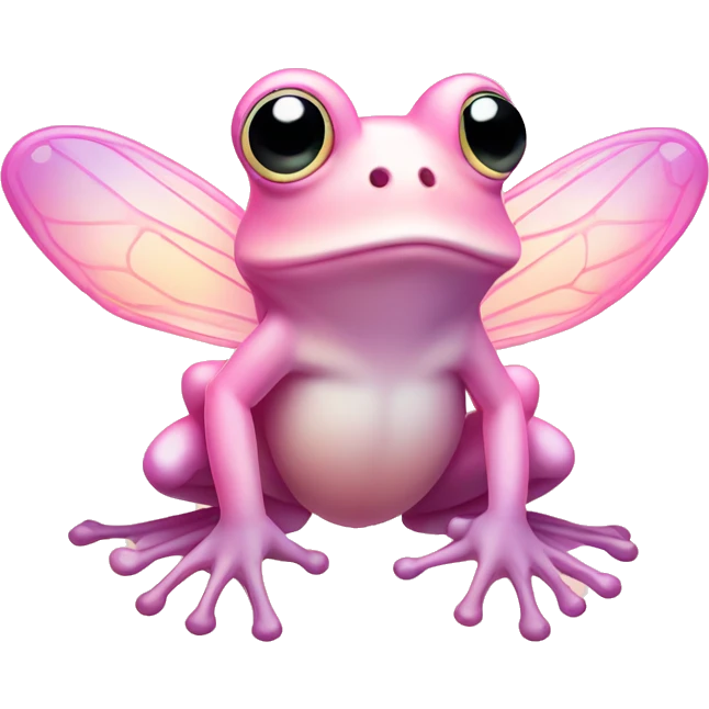 Light pink Fairy frog with gradient wings emoji