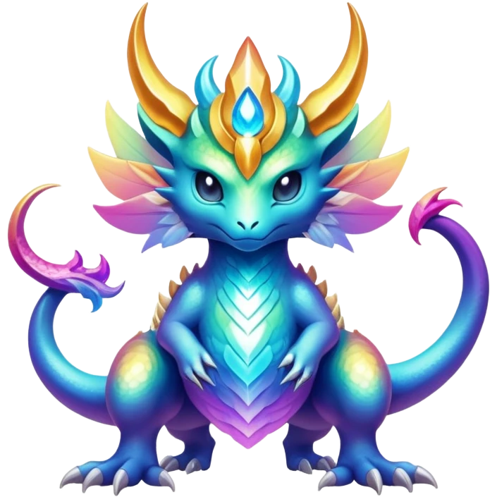Epic divine legendary complex detailed iridescent gradients aesthetic-Fakémon-creature-scenery emoji