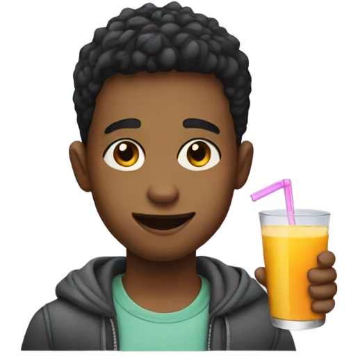 Boy drink juice emoji