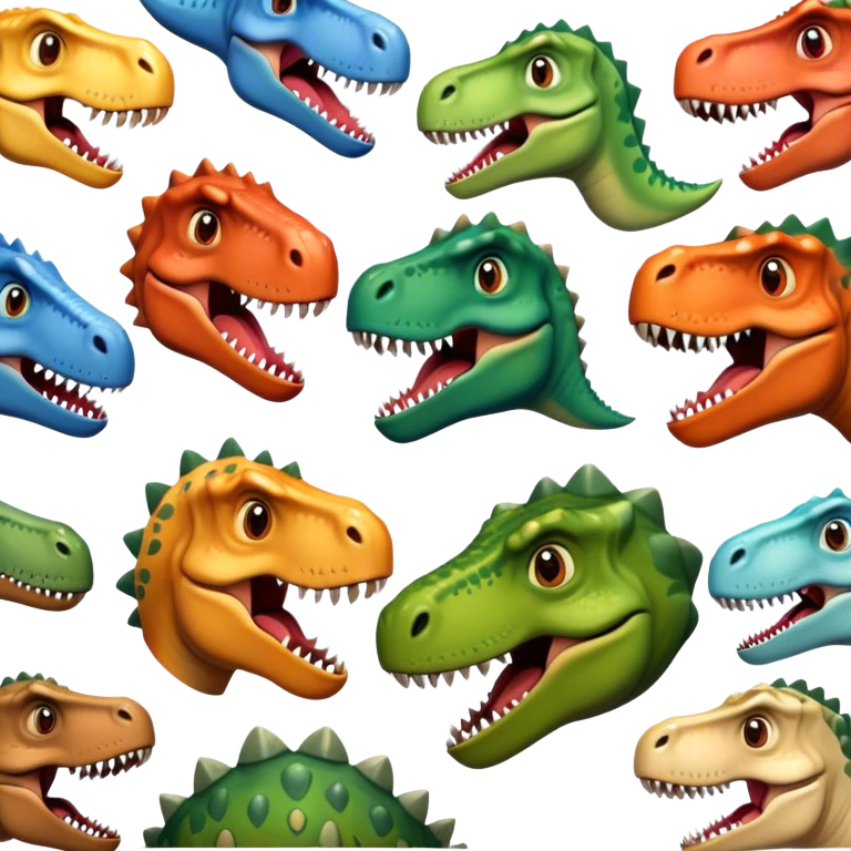 faces of different dinosaurs  emoji