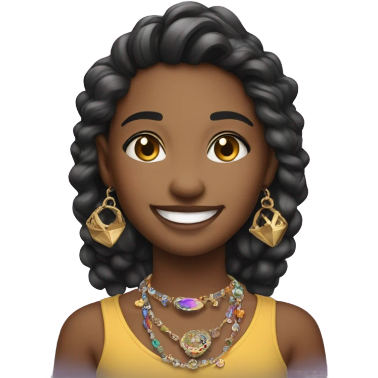 smiling girl with jewelry emoji