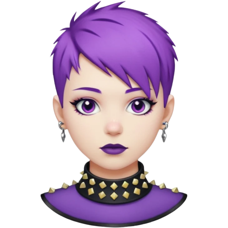 Cool Punk with Short Purple Hair emoji