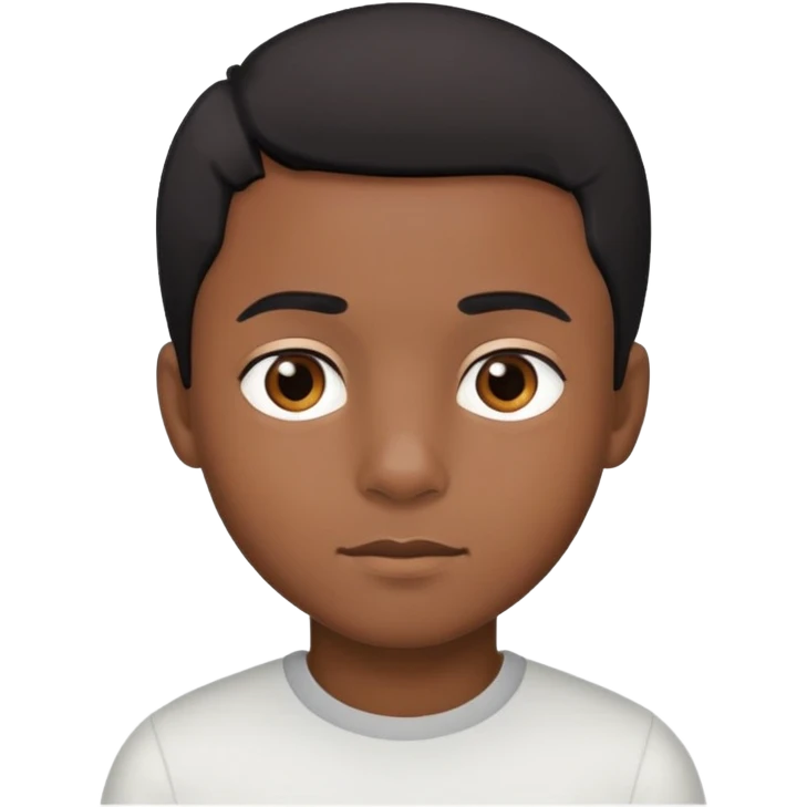 blak boy, with 4c short black hair, brown eyes emoji