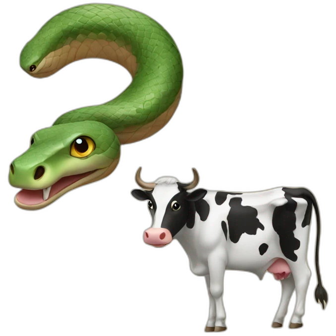 Snake on a cow emoji