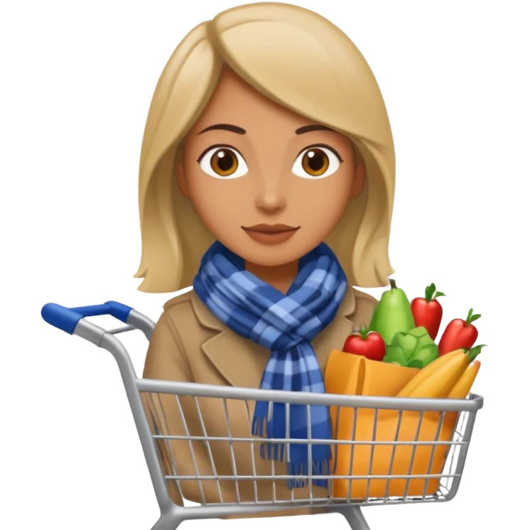 lady with shopping cart emoji