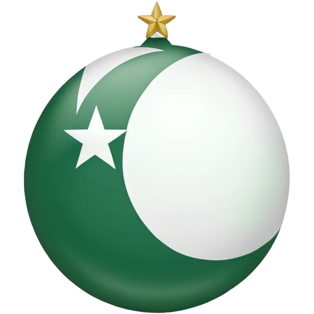 Pakistan countryball, green with white crescent and star emoji